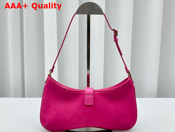 Jacquemus Le Bisou Cadenas Padlock Shoulder Bag in Dark Pink Nubuck Leather Replica