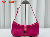 Jacquemus Le Bisou Cadenas Padlock Shoulder Bag in Dark Pink Nubuck Leather Replica