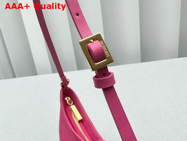 Jacquemus Le Bisou Cadenas Padlock Shoulder Bag in Dark Pink Nubuck Leather Replica
