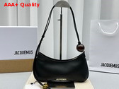 Jacquemus Le Bisou Perle Beaded Shoulder Bag in Black Leather Replica