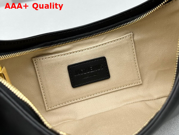 Jacquemus Le Bisou Perle Beaded Shoulder Bag in Black Leather Replica