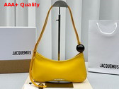 Jacquemus Le Bisou Perle Beaded Shoulder Bag in Dusty Yellow Leather Replica