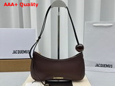 Jacquemus Le Bisou Perle Beaded Shoulder Bag in Medium Brown Leather Replica