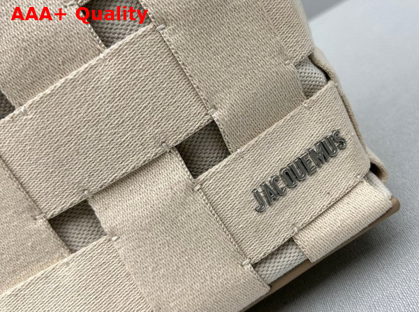 Jacquemus Le Cabas Gros Grain Grosgrain Tote Bag in Light Greige Replica