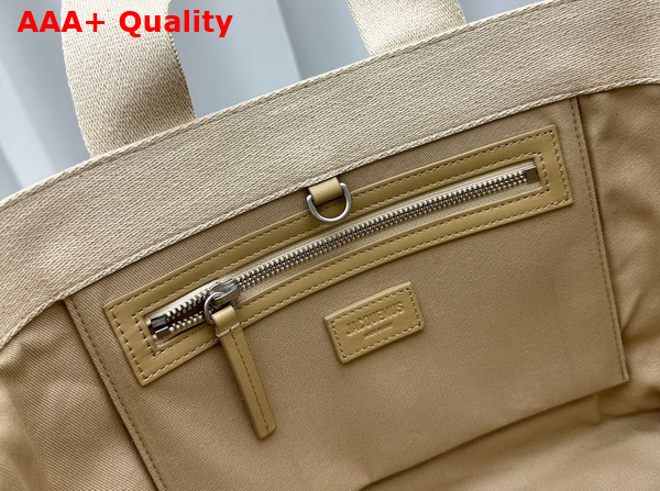 Jacquemus Le Cabas Gros Grain Grosgrain Tote Bag in Light Greige Replica