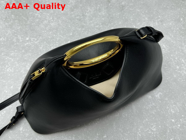 Jacquemus Le Calino Les Sculptures Ring Handbag in Black Nappa Leather Replica