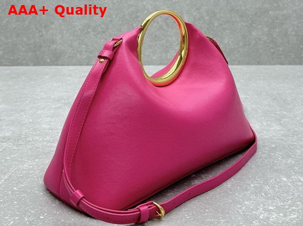 Jacquemus Le Calino Les Sculptures Ring Handbag in Dark Pink Nappa Leather Replica