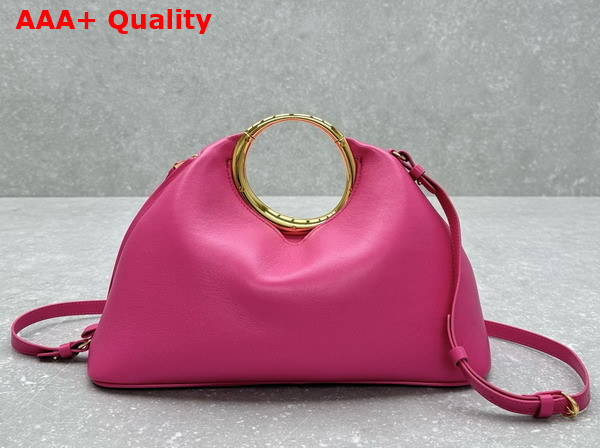 Jacquemus Le Calino Les Sculptures Ring Handbag in Dark Pink Nappa Leather Replica