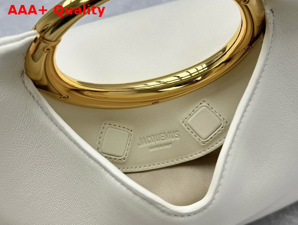 Jacquemus Le Calino Les Sculptures Ring Handbag in Light Ivory Nappa Leather Replica