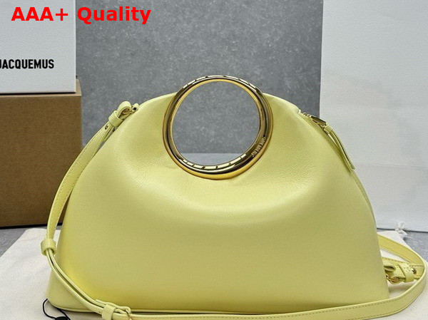 Jacquemus Le Calino Les Sculptures Ring Handbag in Pale Yellow Nappa Leather Replica
