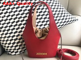 Jacquemus Le Carino Leather Bucket Bag in Red Replica