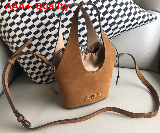 Jacquemus Le Carino Suede Bucket Bag in Brown Replica