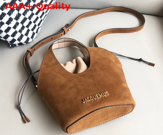 Jacquemus Le Carino Suede Bucket Bag in Brown Replica
