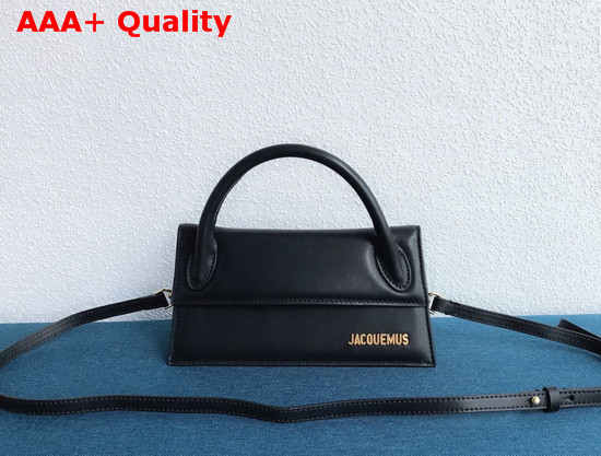 Jacquemus Le Chiquito Long Bag in Black Leather Replica