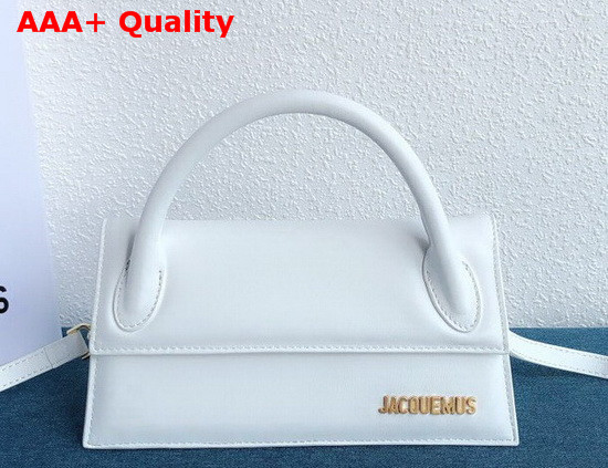 Jacquemus Le Chiquito Long Bag in White Leather Replica