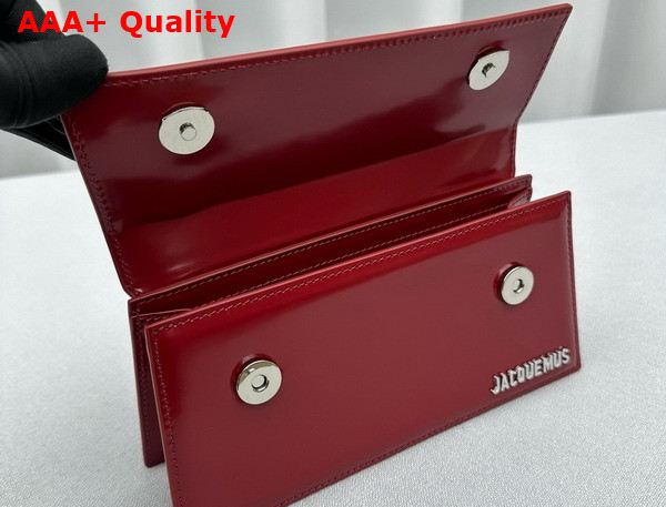 Jacquemus Le Chiquito Long Boucle Long Signature Buckled Handbag in Red Shiny Spazzolato Leather Replica