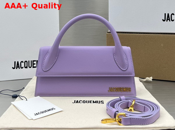 Jacquemus Le Chiquito Long Leather Handbag in Purple Replica