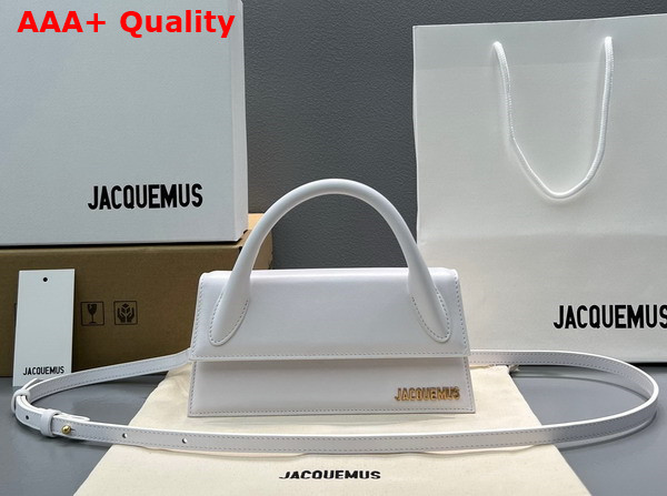 Jacquemus Le Chiquito Long Leather Handbag in White Replica