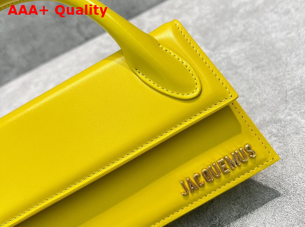 Jacquemus Le Chiquito Long Leather Handbag in Yellow Replica