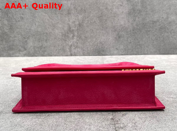 Jacquemus Le Chiquito Long Signature Leather Handbag in Rose Pink Suede Leather Replica