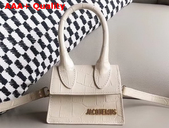 Jacquemus Le Chiquito Mini Bag in Beige Croc Effect Leather Replica