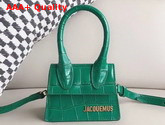 Jacquemus Le Chiquito Mini Bag in Green Croc Effect Leather Replica
