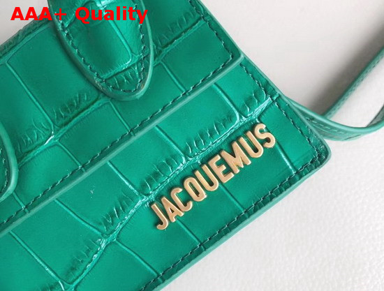 Jacquemus Le Chiquito Mini Bag in Green Croc Effect Leather Replica
