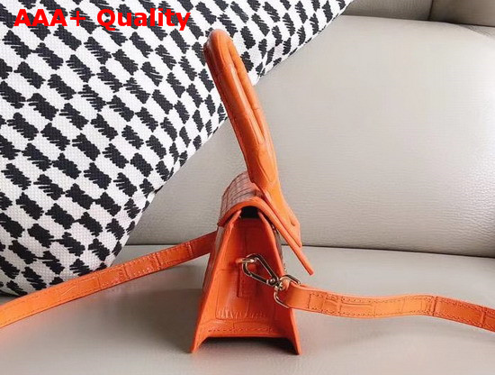Jacquemus Le Chiquito Mini Bag in Orange Croc Effect Leather Replica
