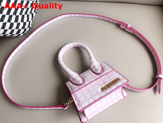 Jacquemus Le Chiquito Mini Bag in Pale Pink Croc Effect Leather Replica