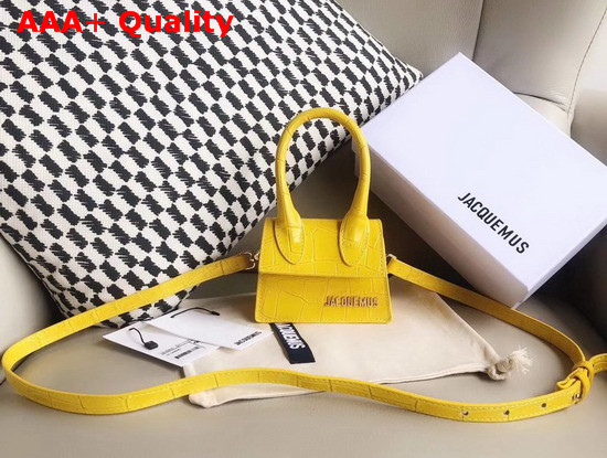 Jacquemus Le Chiquito Mini Bag in Yellow Croc Effect Leather Replica