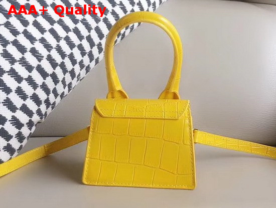 Jacquemus Le Chiquito Mini Bag in Yellow Croc Effect Leather Replica
