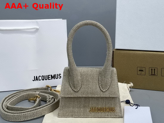 Jacquemus Le Chiquito Mini Canvas Bag in Dark Beige Replica