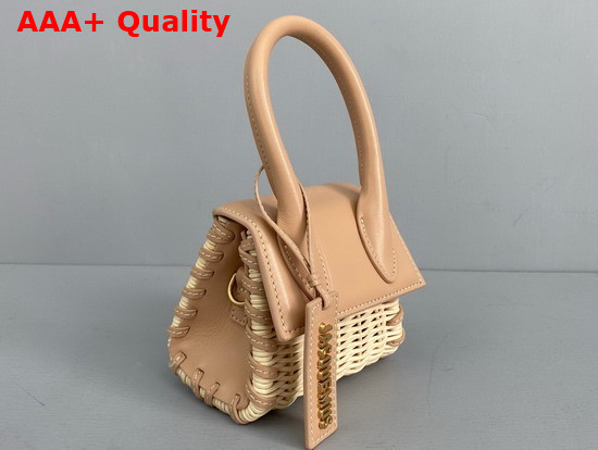 Jacquemus Le Chiquito Mini Leather and Wicker Bag Beige Replica