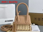 Jacquemus Le Chiquito Mini Leather and Wicker Bag Beige Replica