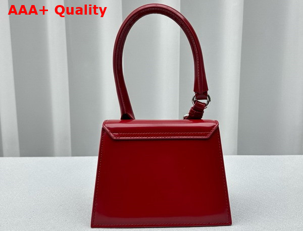 Jacquemus Le Chiquito Moyen Boucle Le Chouchou Signature Buckled Handbag in Red Patent Leather Replica