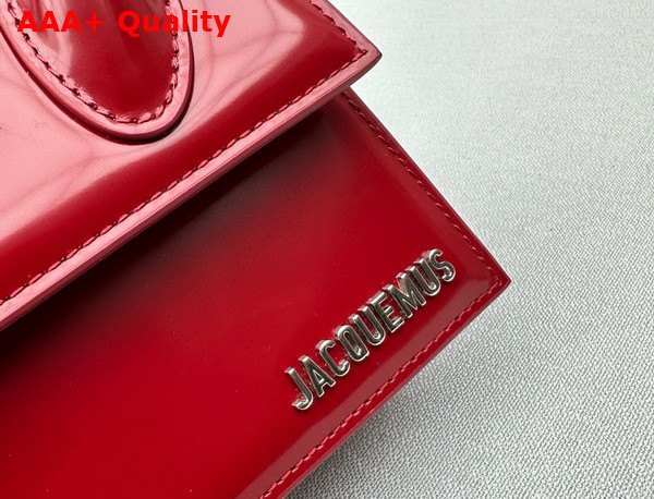 Jacquemus Le Chiquito Moyen Boucle Le Chouchou Signature Buckled Handbag in Red Patent Leather Replica