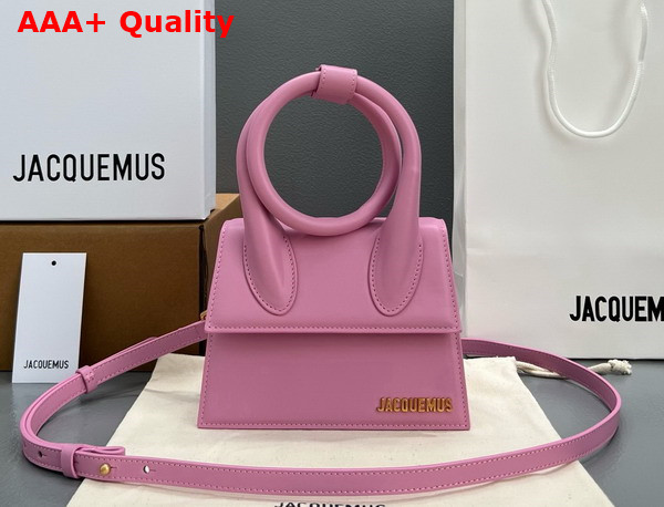 Jacquemus Le Chiquito Noeud Les Classiques Coiled Handbag in Light Pink Smooth Leather Replica