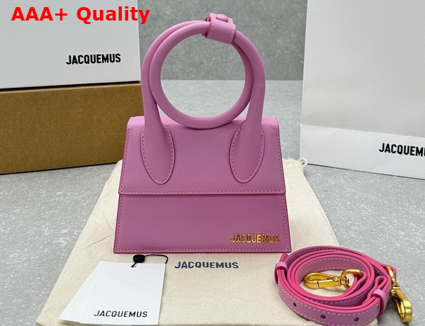 Jacquemus Le Chiquito Noeud Les Classiques Coiled Handbag in Neon Pink Smooth Leather Replica