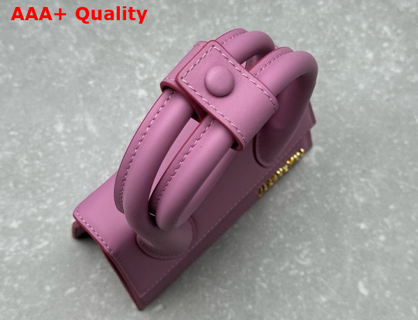 Jacquemus Le Chiquito Noeud Les Classiques Coiled Handbag in Neon Pink Smooth Leather Replica