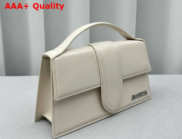Jacquemus Le Grand Bambino Crossbody Flap Bag in Ivory Glazed Leather Replica