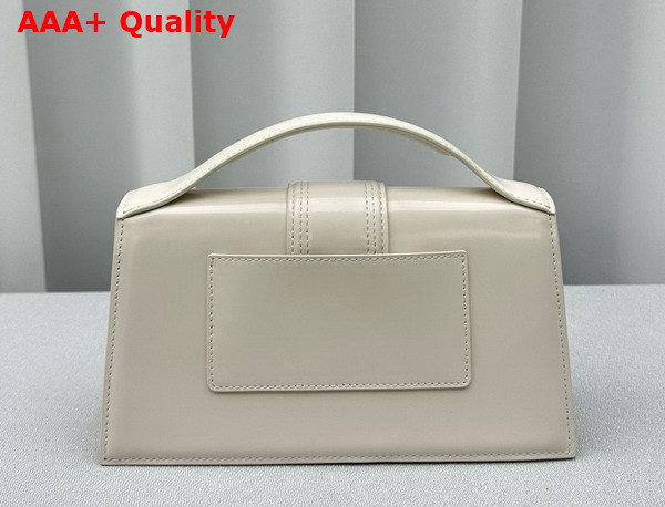 Jacquemus Le Grand Bambino Crossbody Flap Bag in Ivory Glazed Leather Replica