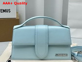 Jacquemus Le Grand Bambino Crossbody Flap Bag in Light Blue Glazed Leather Replica