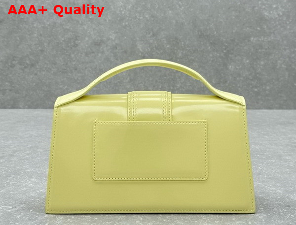 Jacquemus Le Grand Bambino Crossbody Flap Bag in Pale Yellow Glazed Leather Replica