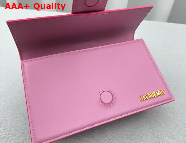 Jacquemus Le Grand Bambino Les Classiques Crossbody Flap Bag in Neon Pink Smooth Leather Replica