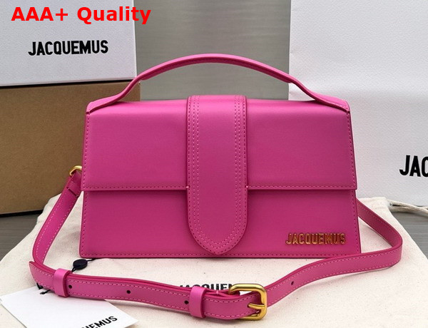 Jacquemus Le Grand Bambino Les Classiques Crossbody Flap Bag in Pink Smooth Leather Replica