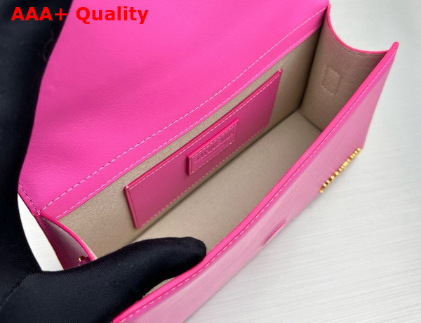 Jacquemus Le Grand Bambino Les Classiques Crossbody Flap Bag in Pink Smooth Leather Replica