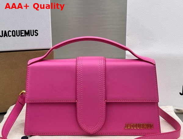 Jacquemus Le Grand Bambino Les Classiques Crossbody Flap Bag in Pink Smooth Leather Replica