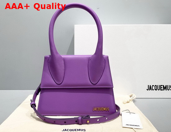 Jacquemus Le Grand Chiquito Large Leather Handbag in Light Purple Replica