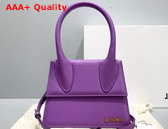 Jacquemus Le Grand Chiquito Large Leather Handbag in Light Purple Replica