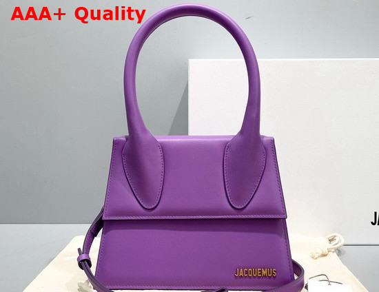 Jacquemus Le Grand Chiquito Large Leather Handbag in Light Purple Replica